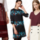 Square Stripe Pull On Skirt, $24 | Snow Floral Back Pleat Dress, $54 | Dotted Mixed Media Top, $30 | Stone Hoop Drop Earrings, $18